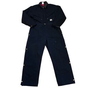 Carhartt Coveralls X01 Mens 46 (Large) Short Black Canvas Quilt Insulated *READ*